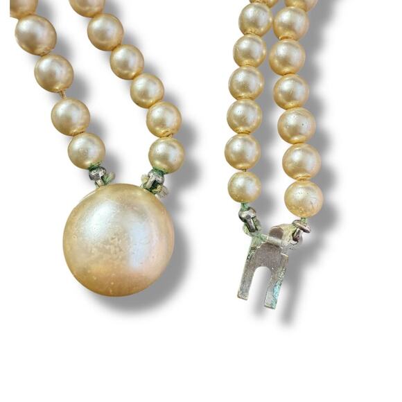 Vintage Richelieu Double Chain Pearl Necklace 14 inch - Picture 3 of 6